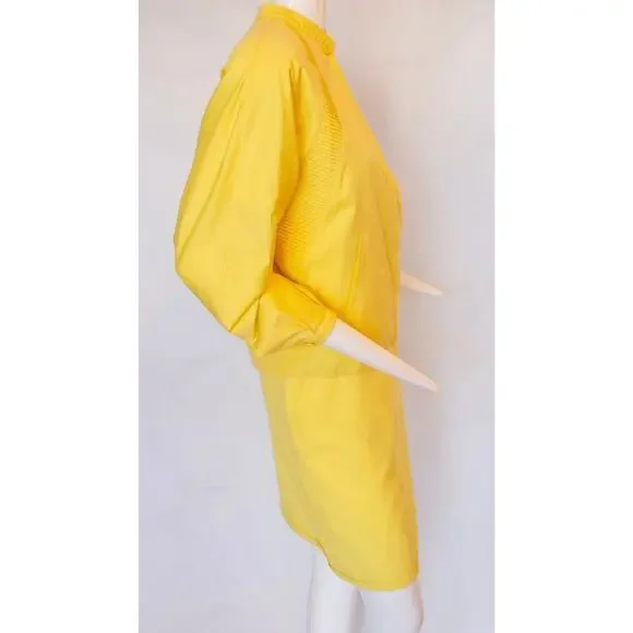 Vintage Gianni Versace Canary Yellow 100% Cotton Skirt & Jacket Ensemble